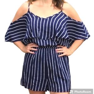 Blue and White Romper Andree By Unit